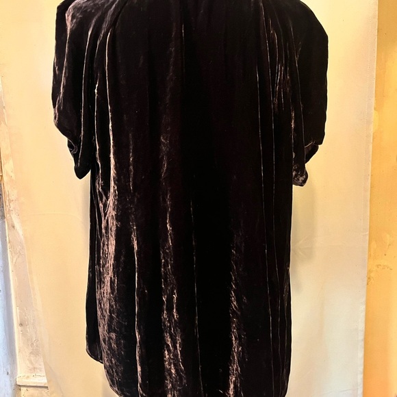 Vintage Chico's Brown and Gold Velvet Blouse size 2 - Picture 4 of 5